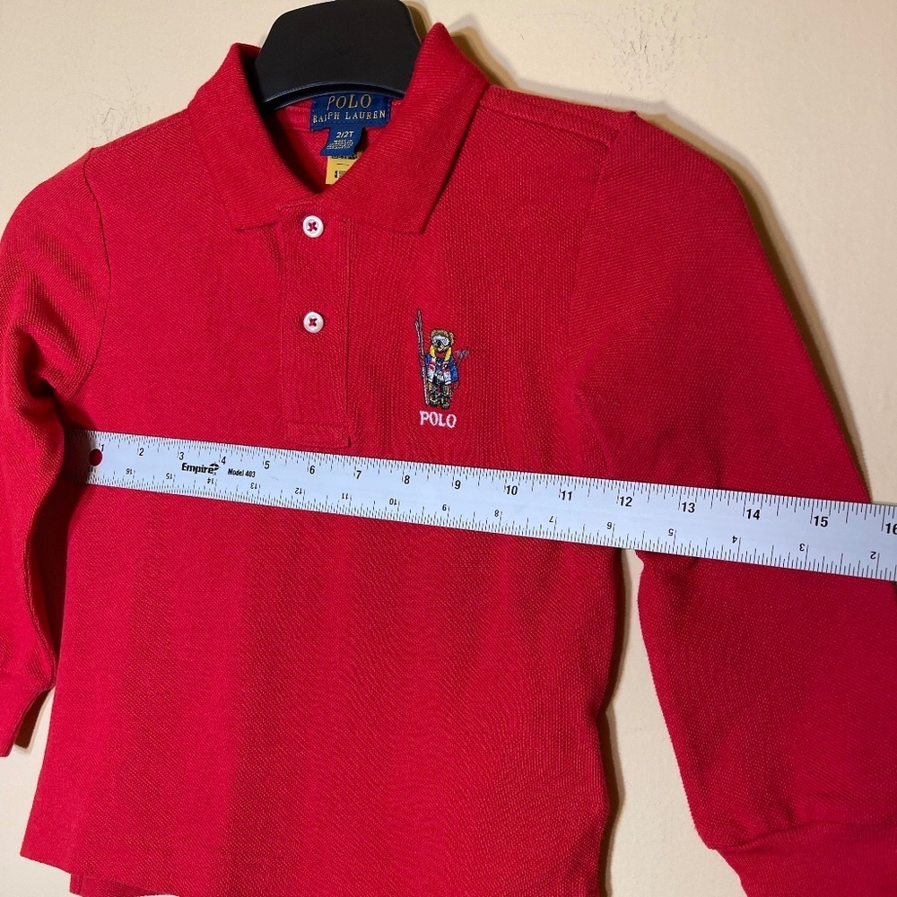 Ralph Lauren Bear Ski Red Kids Polo Shirt - Picture 5 of 6